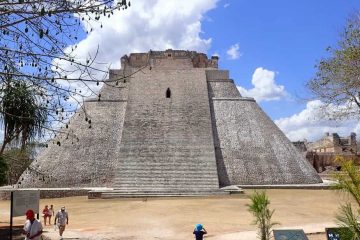 view of main pyramid at uxmal
