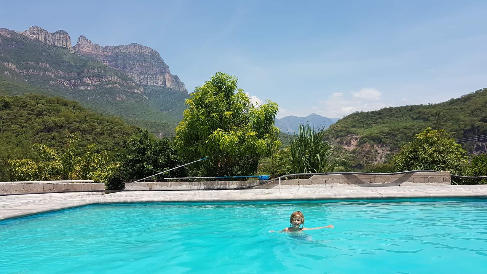 Urique swimming pool and view