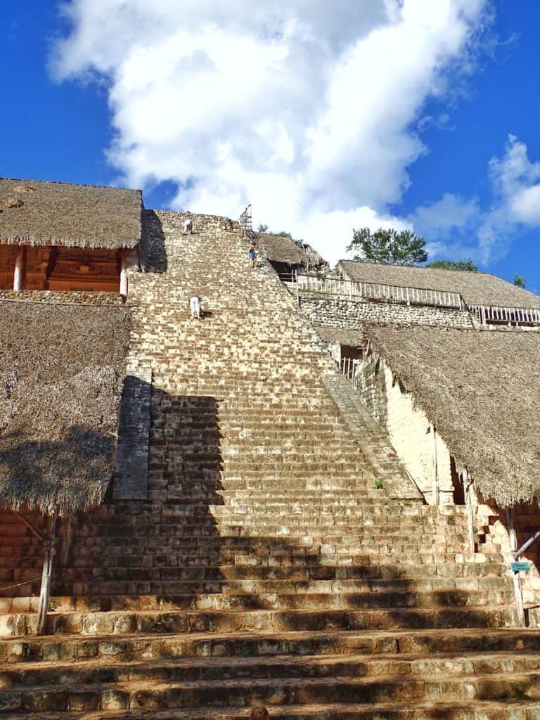 steep steps of Ek Balam pyramid