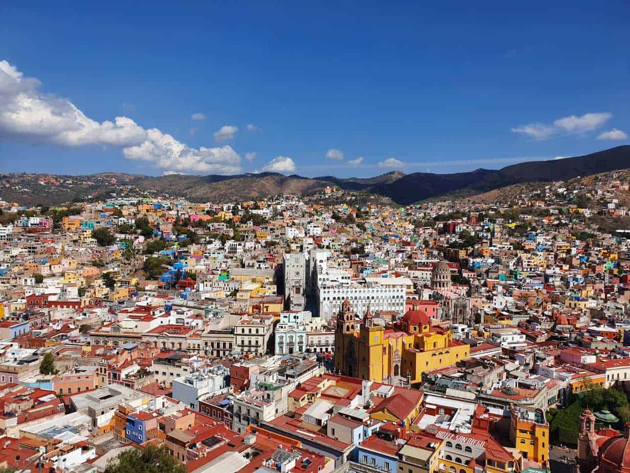 view over Guanajuato. blue sky
