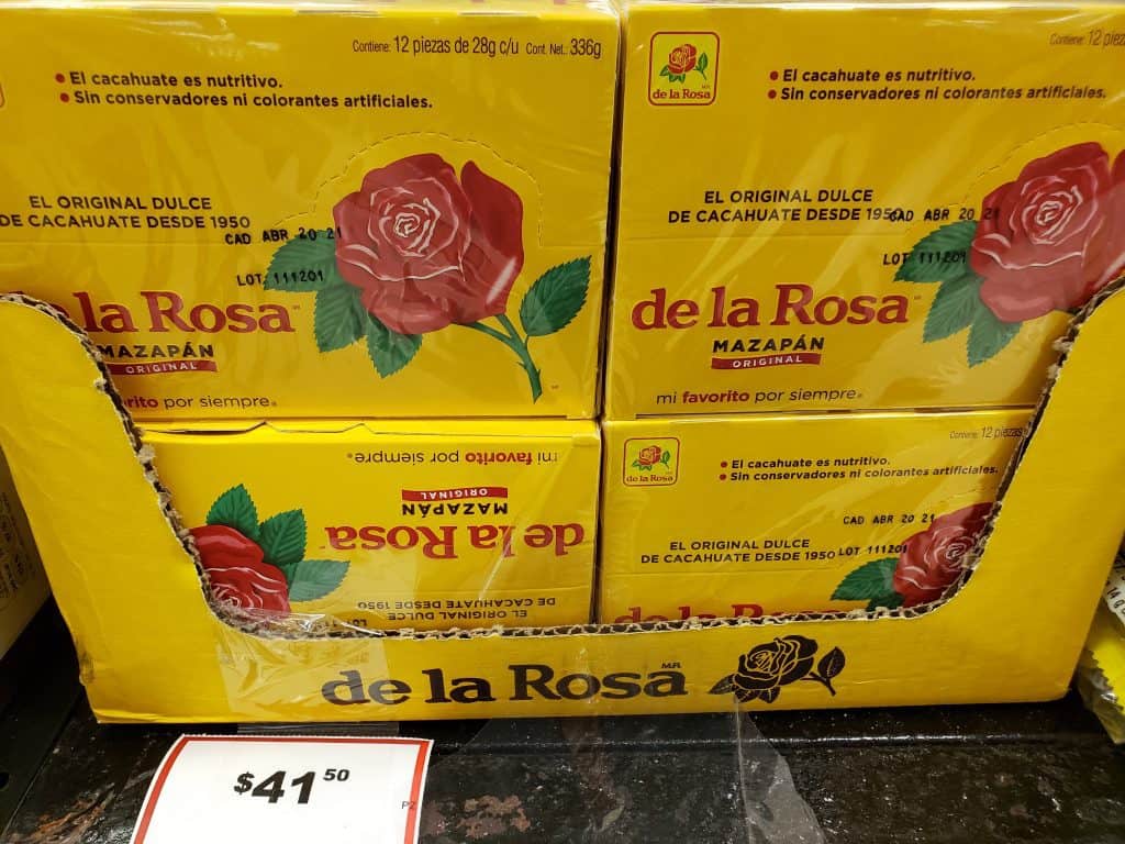 yellow boxes of de la Rosa candy