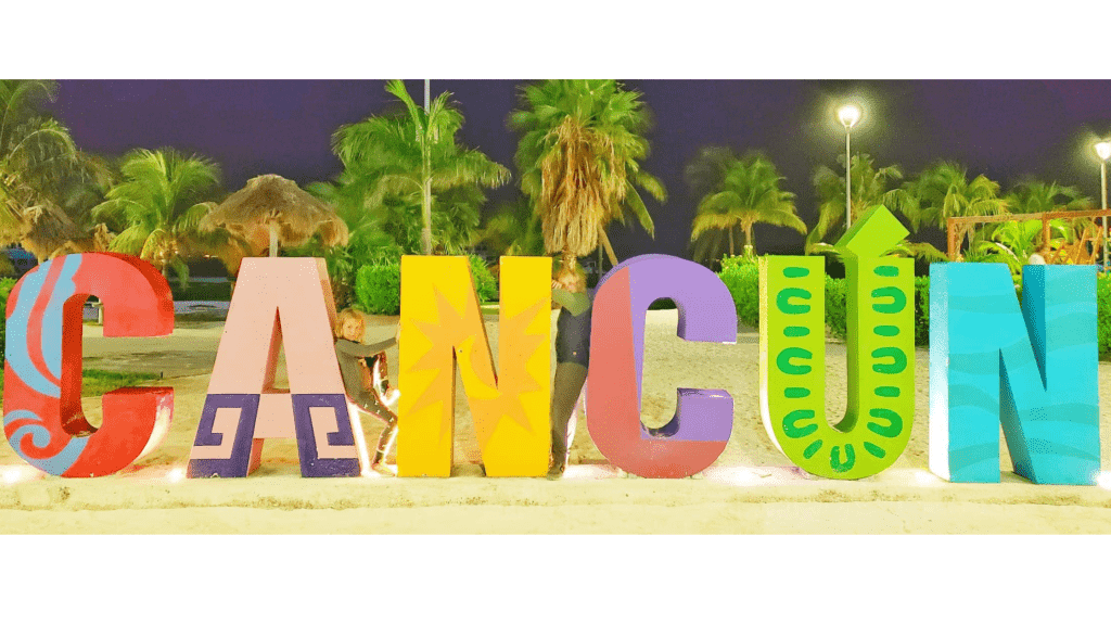 awesome things to do in cancun: cancun letters at night