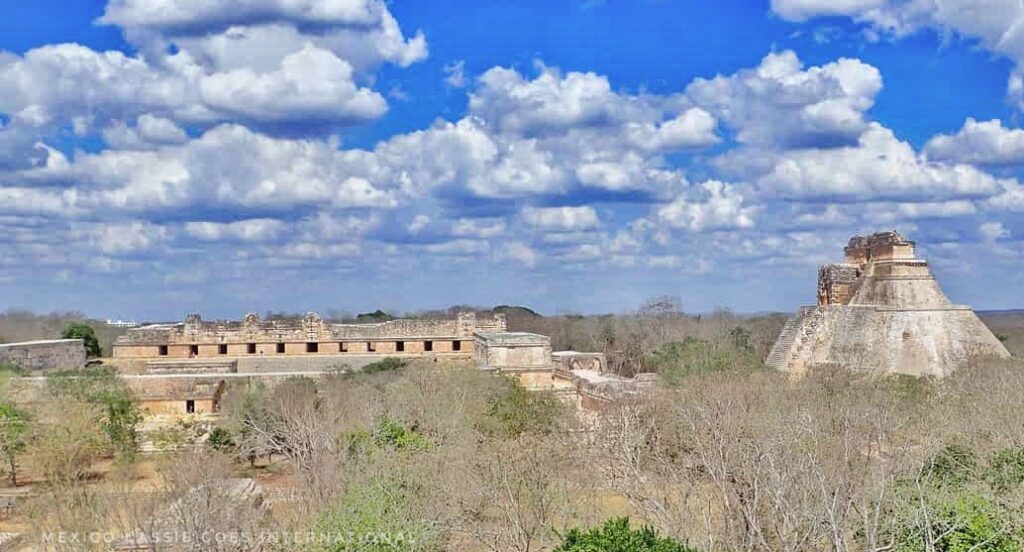 view over Uxmal over trees