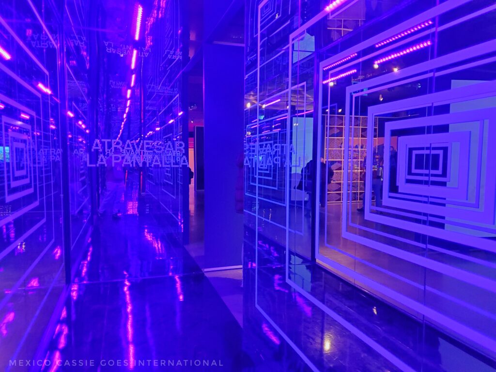 futuristic space, lit purple with pink lights