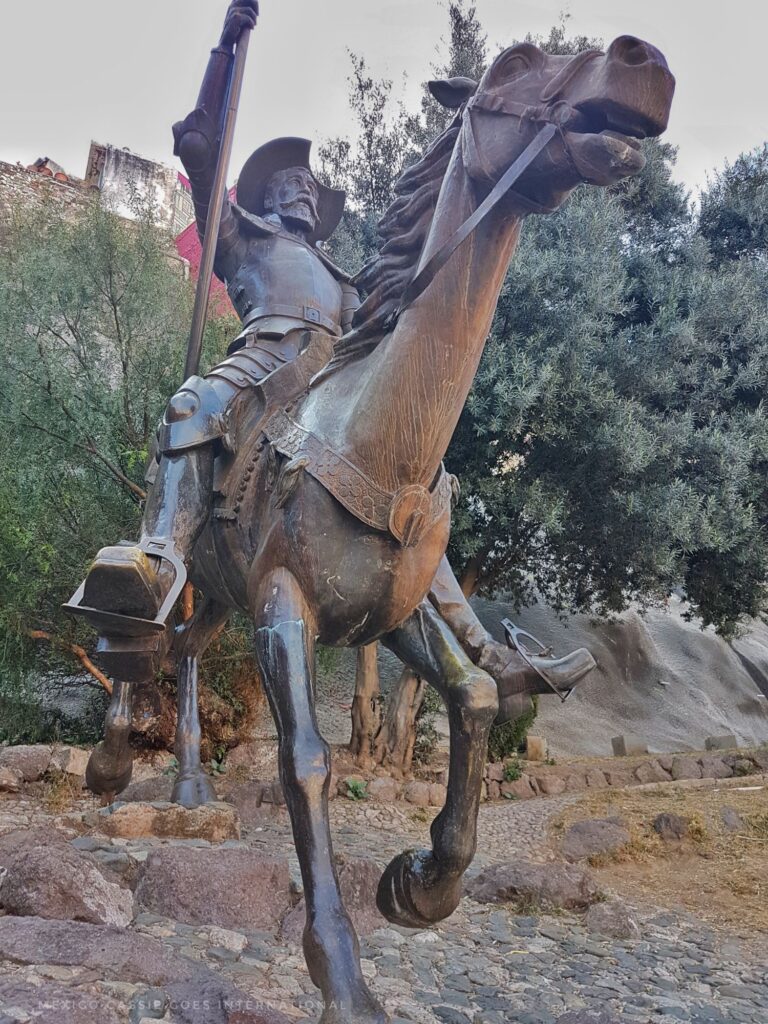 don quixote on a horse - statue