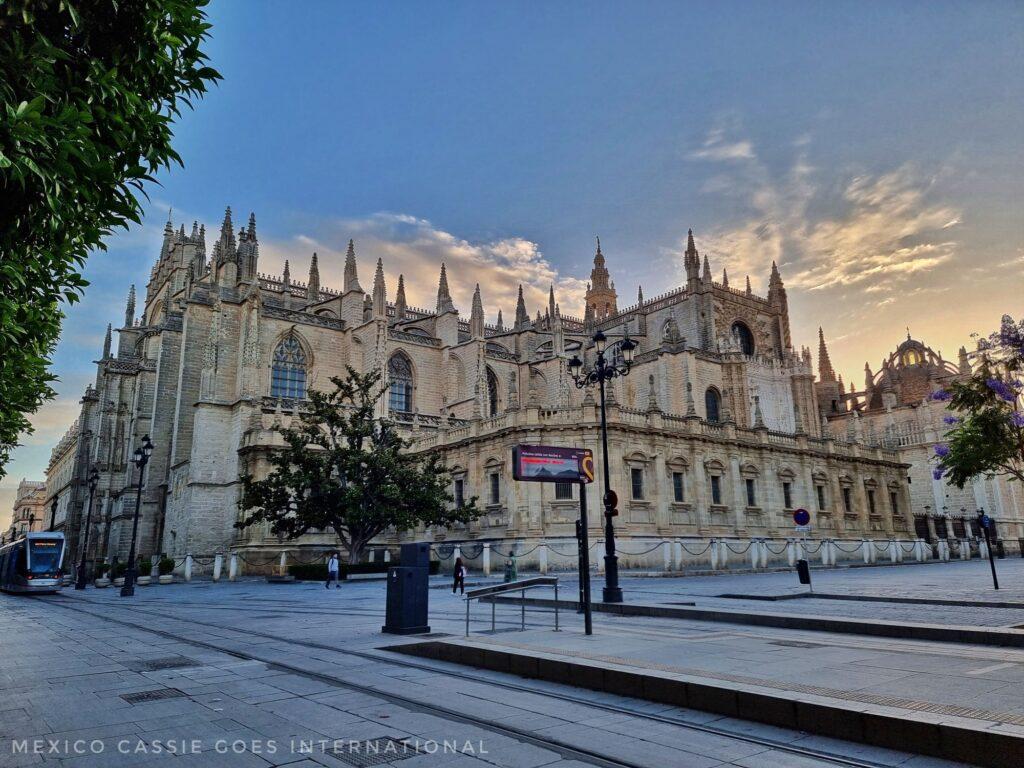 early morning shot of Seville's cathedral