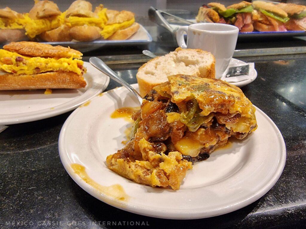 a slice of very wet potato tortilla