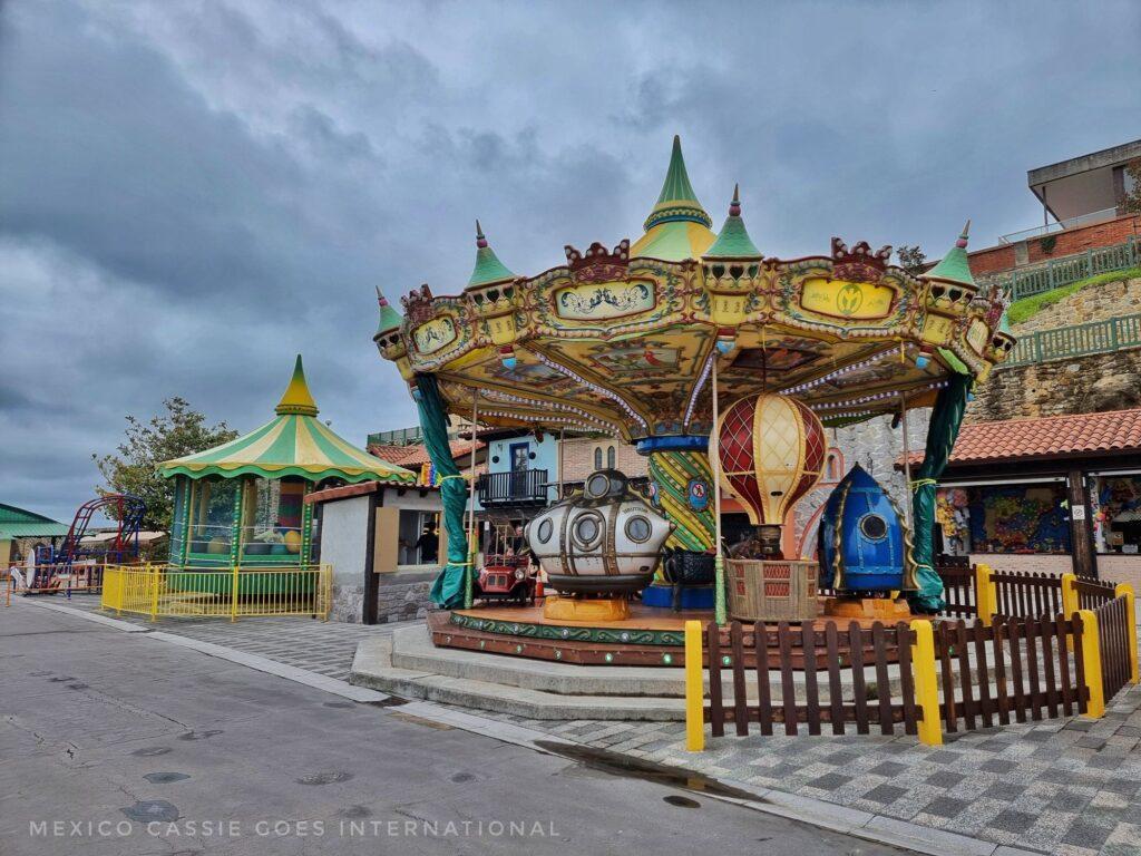 carousel on a grey day