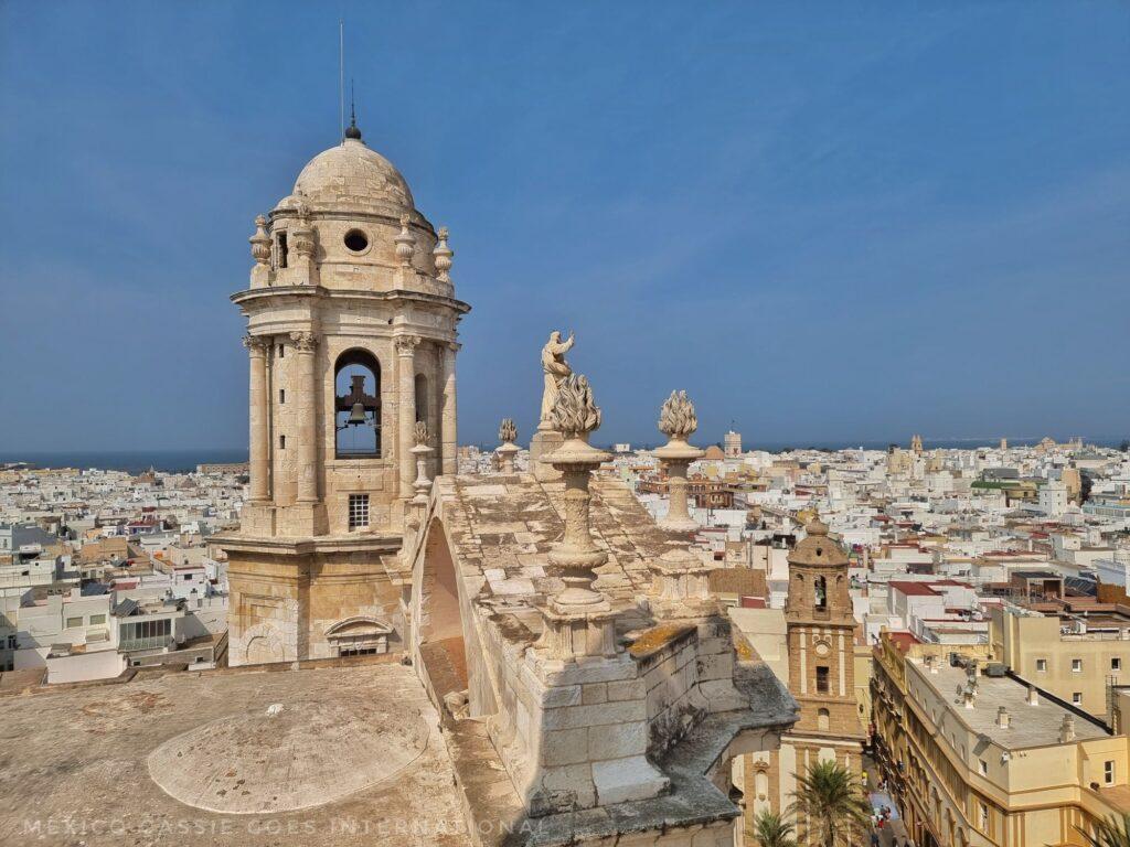 view from cadiz cathedral tower over roofs of cadiz