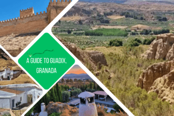 green text box: guide to Guadix, Granada. 4 photos, views of Guadix