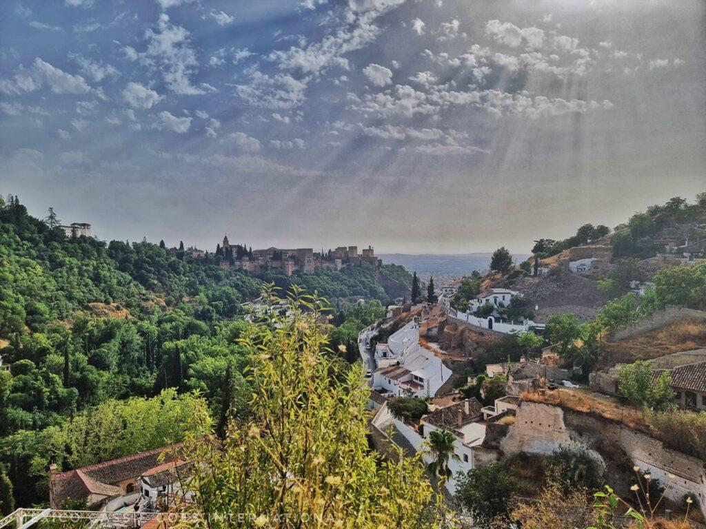 view over to the Alhamabra, forests and white houses