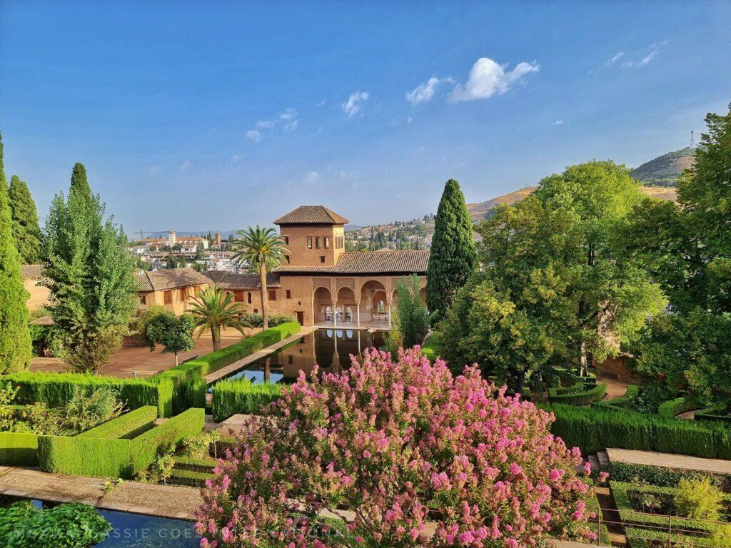 view of the nasrid palacio from the grounds of the Alhambra