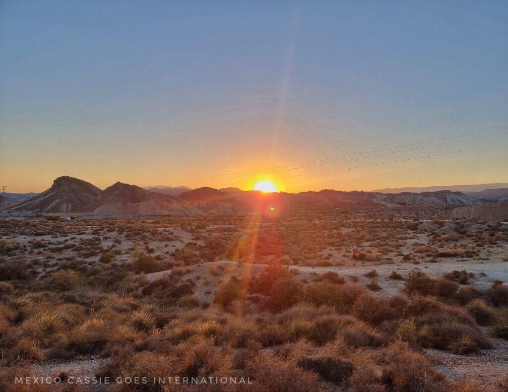 sunset over the desert