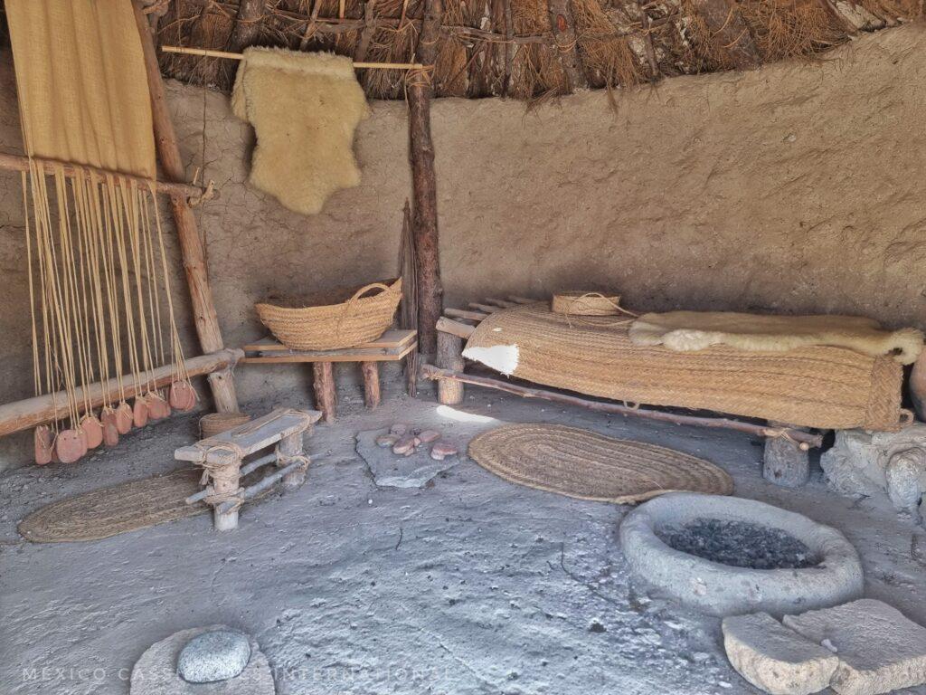 view of inside of a reconstructed bronze age settlment