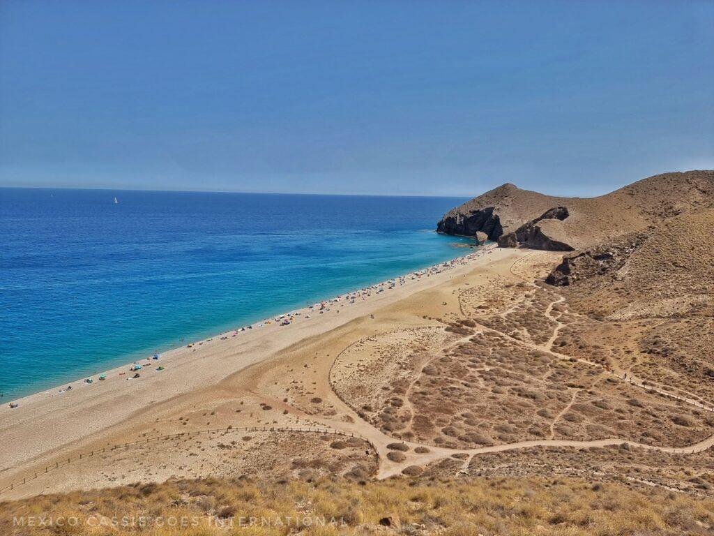 long beach taken from above.  v blue water