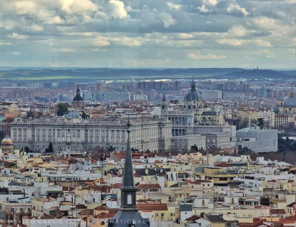 view over Madrid, palace is most clear in middle of picture