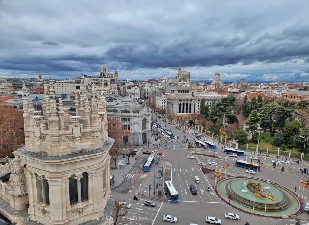 view over Madrid's streets from above