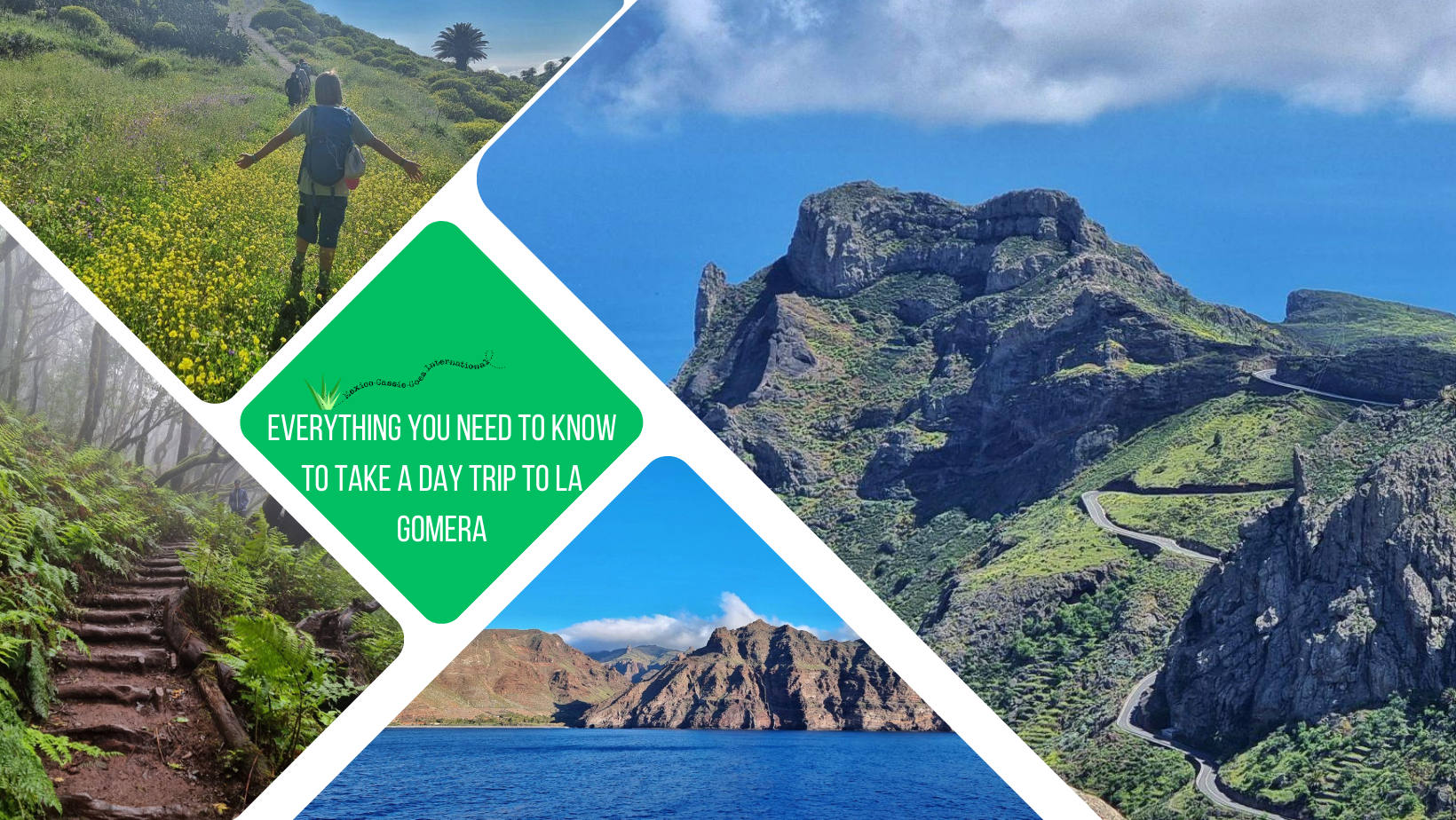 green text box: everything you need to know to take a day trip to la gomera. 4 photos of La Gomera