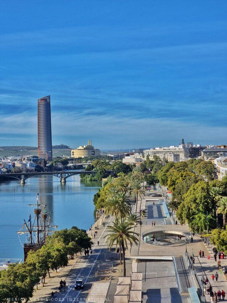 view from the torre del oro along the river