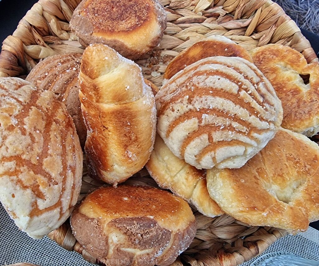 basket of various Mexican breakfasts