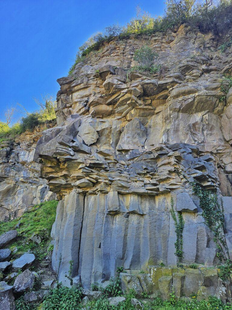 view of lava sections in rock