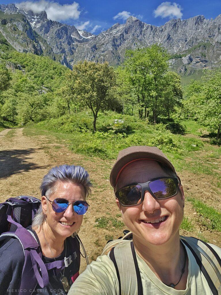 Cass and buddy on hike