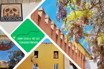 green text box: quirky sevilla, not just your basic itinerary