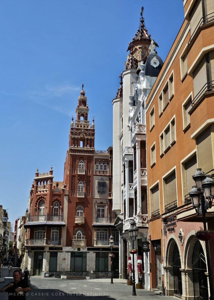 street shot in badajoz, tall buildings