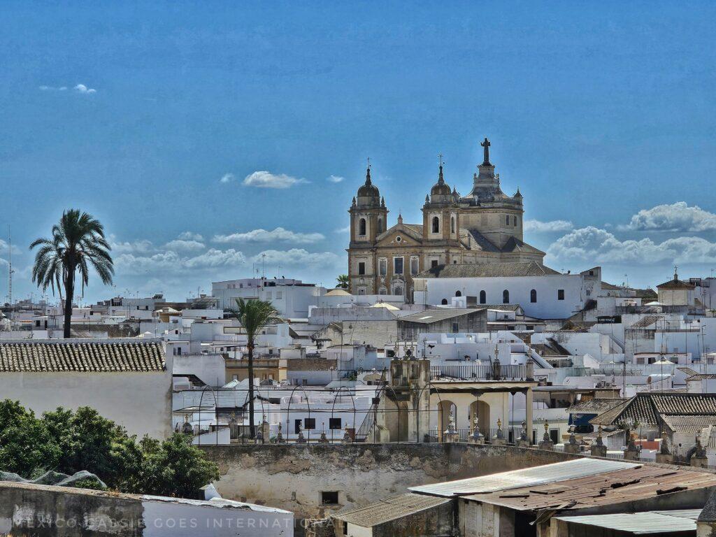 view of marchena from the alcazar wall over the town to the church