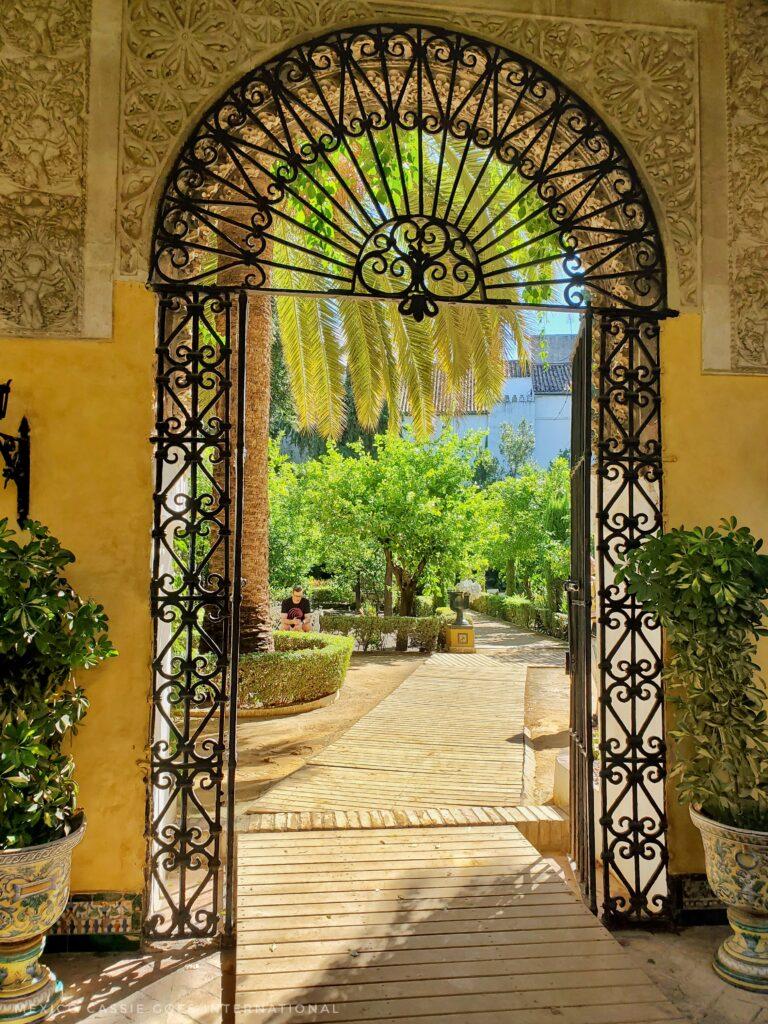 ornate gate way through to garden